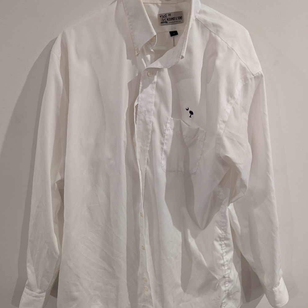 M Dumas and Sons white wrinkle free oxford